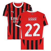 Maillot domicile moderne rouge et noir autographié de Kaká (AC Milan) par Puma Modern