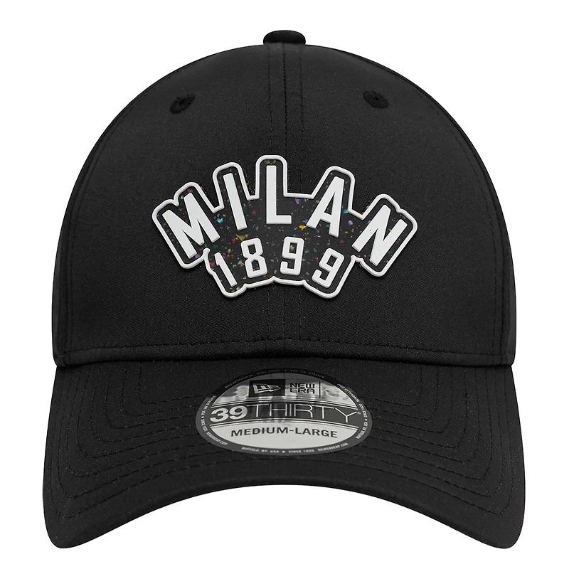Men's New Era Black AC Milan Recycled Rubber 39THIRTY Fitted Hat