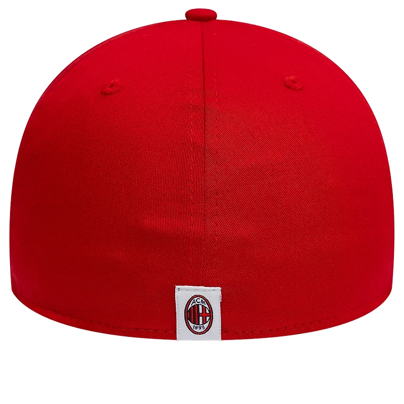 Men's New Era Red AC Milan M Logo 39THIRTY Fitted Hat