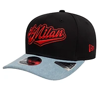 Men's New Era Black/Denim AC Milan 9FIFTY Stretch-Snap Adjustable Hat