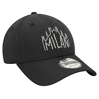 Casquette réglable noire réfléchissante 9FORTY AC Milan New Era pour hommes
