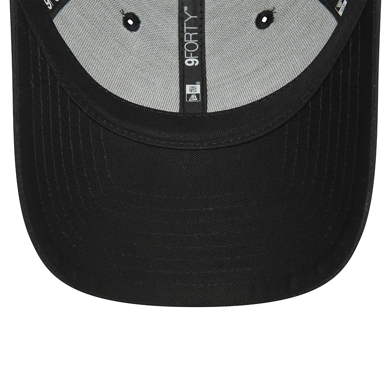 Casquette réglable noire réfléchissante 9FORTY AC Milan New Era pour hommes