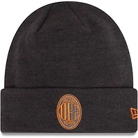 Bonnet en tricot à revers de couleur saisonnière AC Milan New Era noir pour hommes