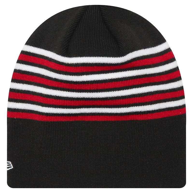 Bonnet en tricot noir à rayures AC Milan New Era pour homme