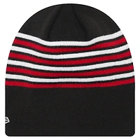 Bonnet en tricot noir à rayures AC Milan New Era pour homme