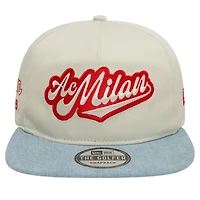 Men's New Era Tan AC Milan Denim Golfer Snapback Hat