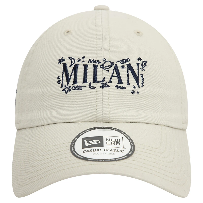Men's New Era Tan AC Milan Scribble 9TWENTY Adjustable Hat