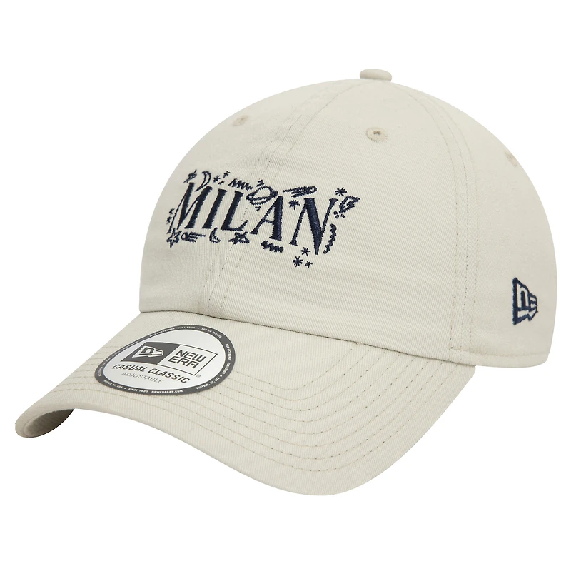 Men's New Era Tan AC Milan Scribble 9TWENTY Adjustable Hat