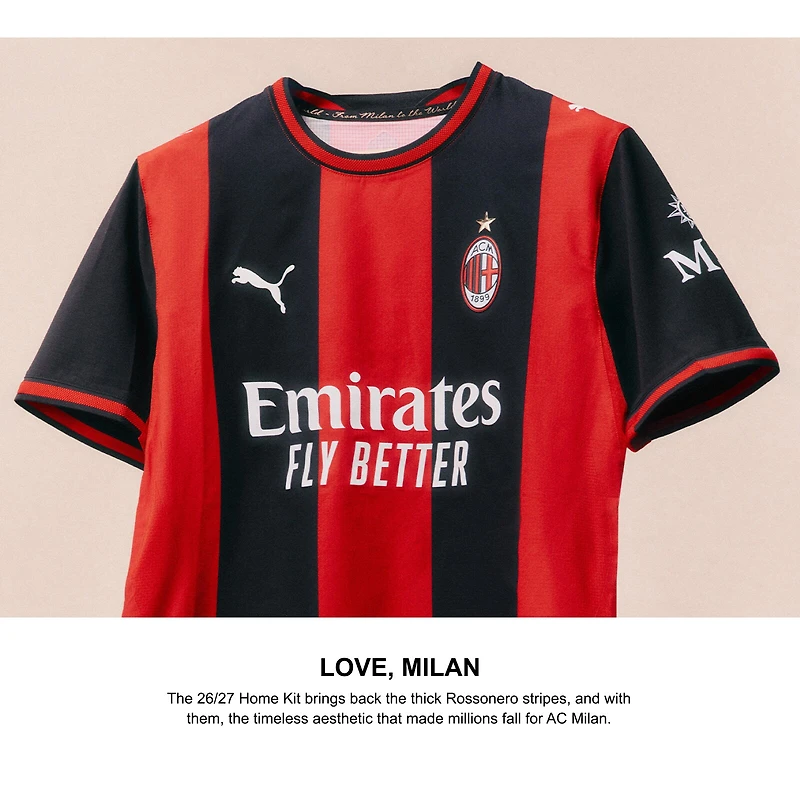 Men's Puma Black/Red AC Milan 2026/27 Home On-Field Authentic Jersey