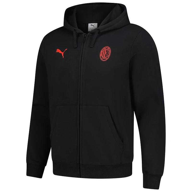 Sweat à capuche zippé Puma noir AC Milan 2025/26 ftblESS pour homme