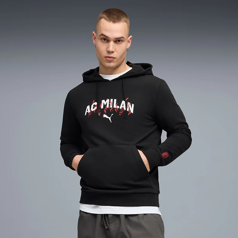 Men's Puma  Black AC Milan ftblCulture Hoodie