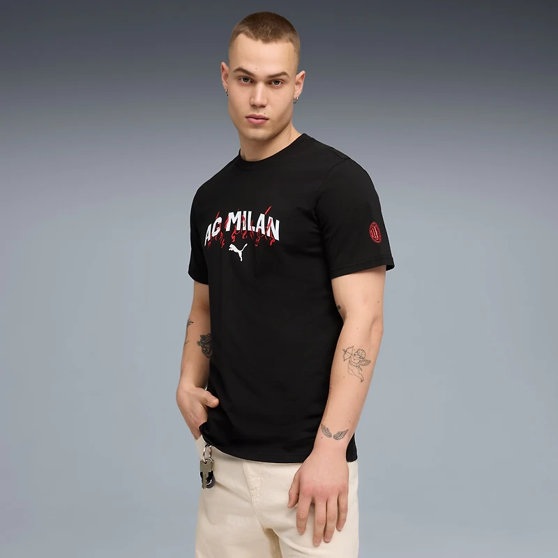 Men's Puma  Black AC Milan ftblCulture T-Shirt