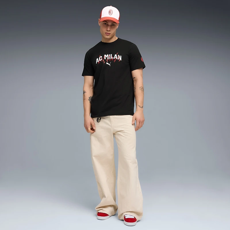 Men's Puma  Black AC Milan ftblCulture T-Shirt