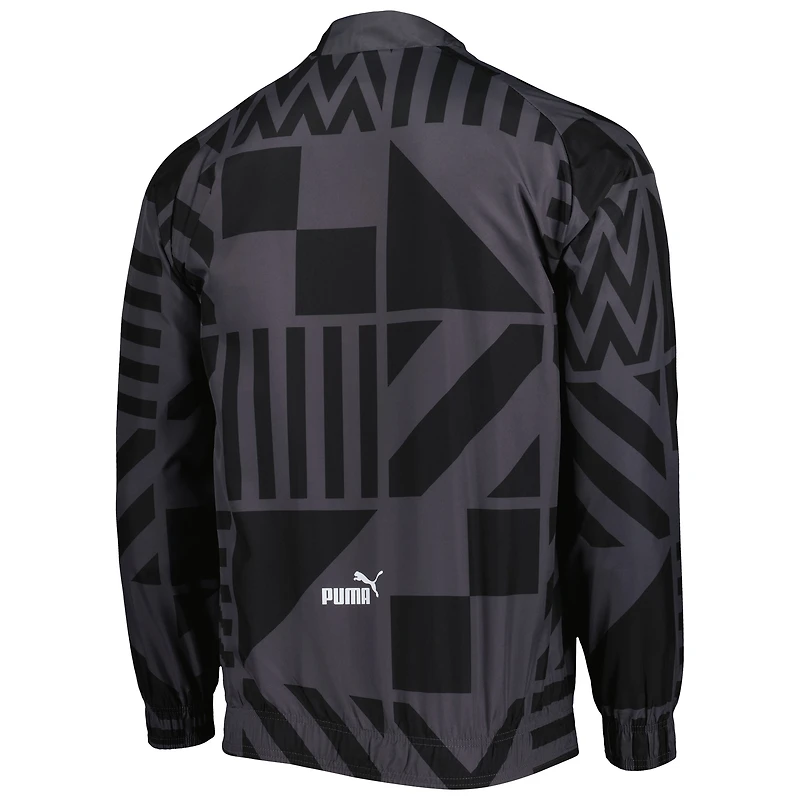 Puma Veste d'entraînement d'avant-match raglan entièrement zippée pour homme de l'AC Milan, noire