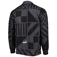 Puma Veste d'entraînement d'avant-match raglan entièrement zippée pour homme de l'AC Milan, noire