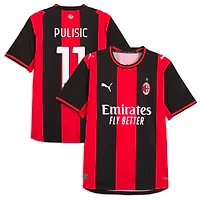 Men's Puma Christian Pulisic Black/Red AC Milan 2026/27 Home On-Field Authentic Jersey