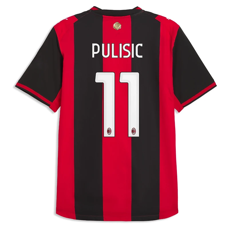 Men's Puma Christian Pulisic Black/Red AC Milan 2026/27 Home On-Field Authentic Jersey