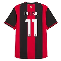 Men's Puma Christian Pulisic Black/Red AC Milan 2026/27 Home On-Field Authentic Jersey