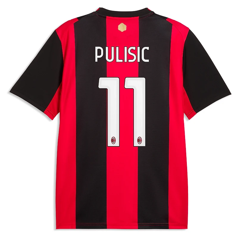 Men's Puma Christian Pulisic Black/Red AC Milan 2026/27 Home Replica Jersey