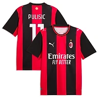 Men's Puma Christian Pulisic Black/Red AC Milan 2026/27 Home Replica Jersey