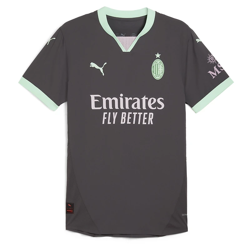 Men's Puma Christian Pulisic Charcoal AC Milan 2024/25 Third Authentic Player Jersey