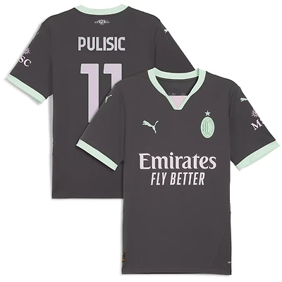 Maillot de joueur réplique Puma Christian Pulisic Anthracite AC Milan 2024/25 pour homme