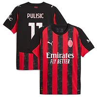 maillot Puma Christian Pulisic rouge pour homme, réplique du domicile AC Milan 2025/26