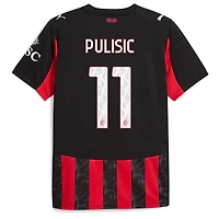 maillot Puma Christian Pulisic rouge pour homme, réplique du domicile AC Milan 2025/26
