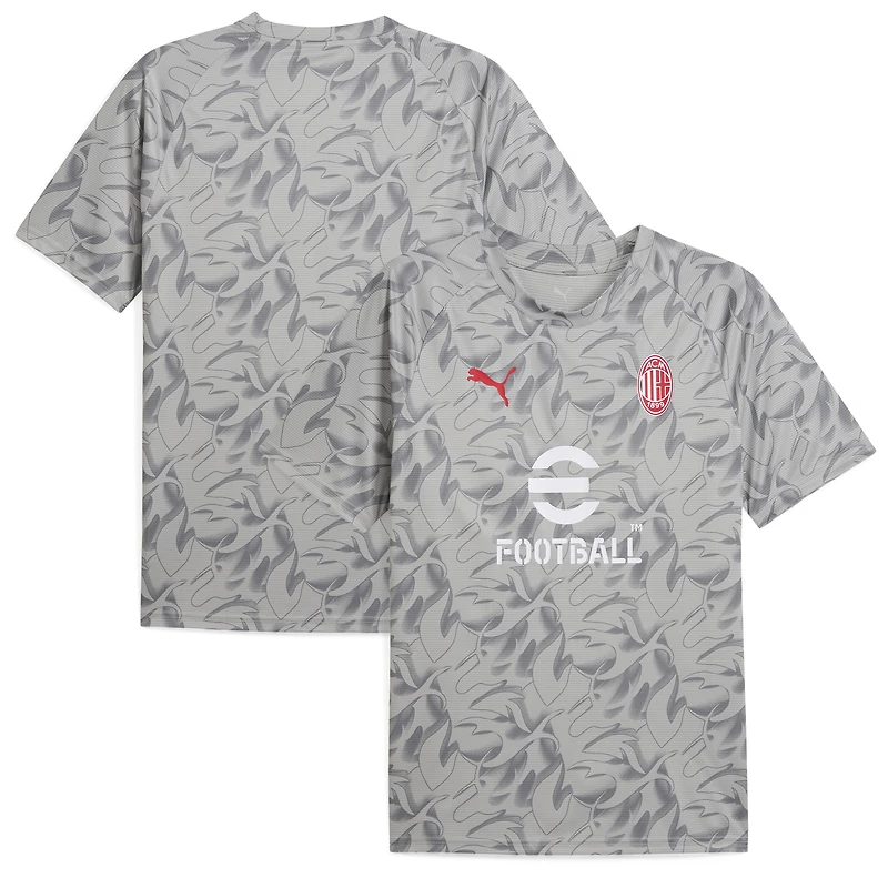 Men's Puma Gray AC Milan 2025/26 Pre-Match Training Jersey