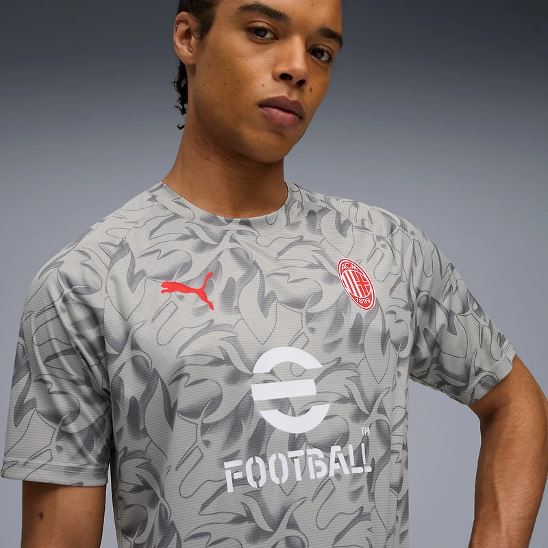 Men's Puma Gray AC Milan 2025/26 Pre-Match Training Jersey