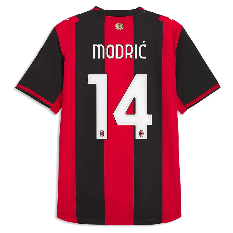 Men's Puma Luka Modrić Black/Red AC Milan 2026/27 Home On-Field Authentic Jersey