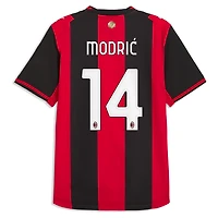 Men's Puma Luka Modrić Black/Red AC Milan 2026/27 Home On-Field Authentic Jersey