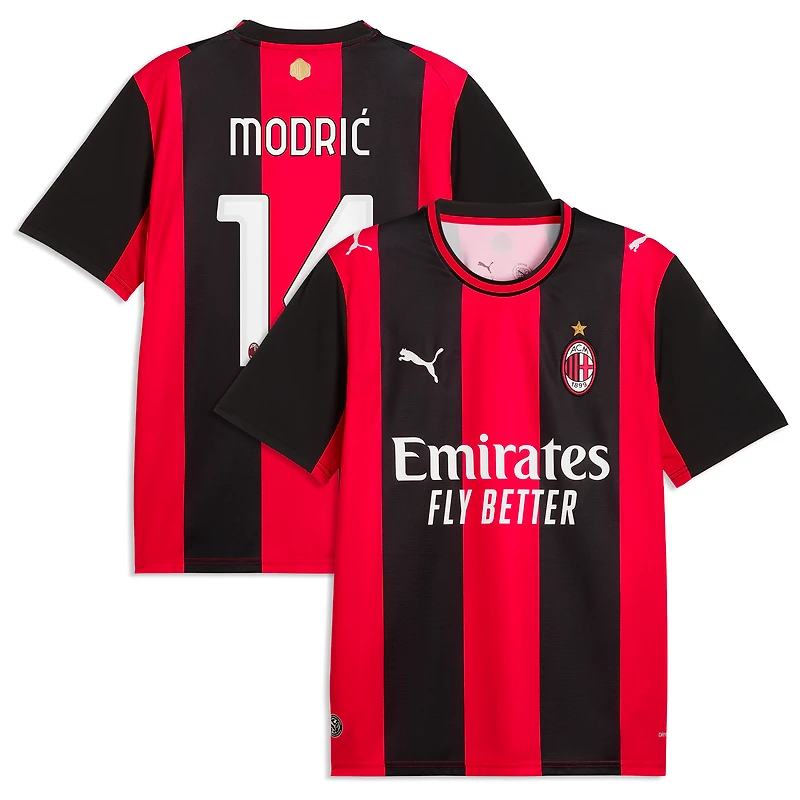 Men's Puma Luka Modrić Black/Red AC Milan 2026/27 Home Replica Jersey