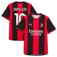 Men's Puma Rafael Leão Black/Red AC Milan 2026/27 Home On-Field Authentic Jersey