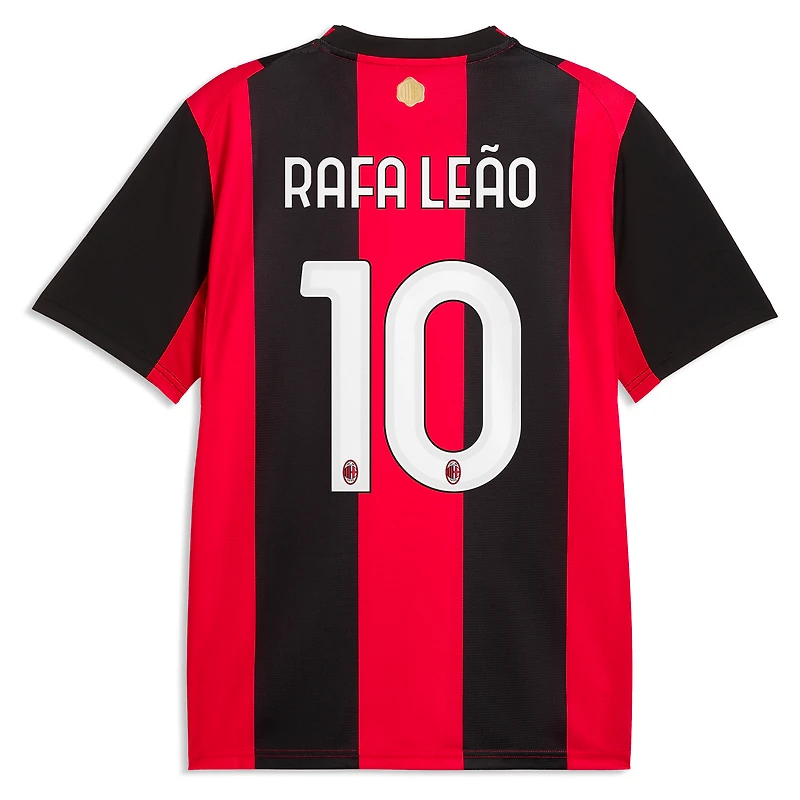 Men's Puma Rafael Leão Black/Red AC Milan 2026/27 Home Replica Jersey
