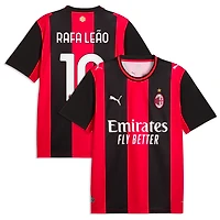 Men's Puma Rafael Leão Black/Red AC Milan 2026/27 Home Replica Jersey