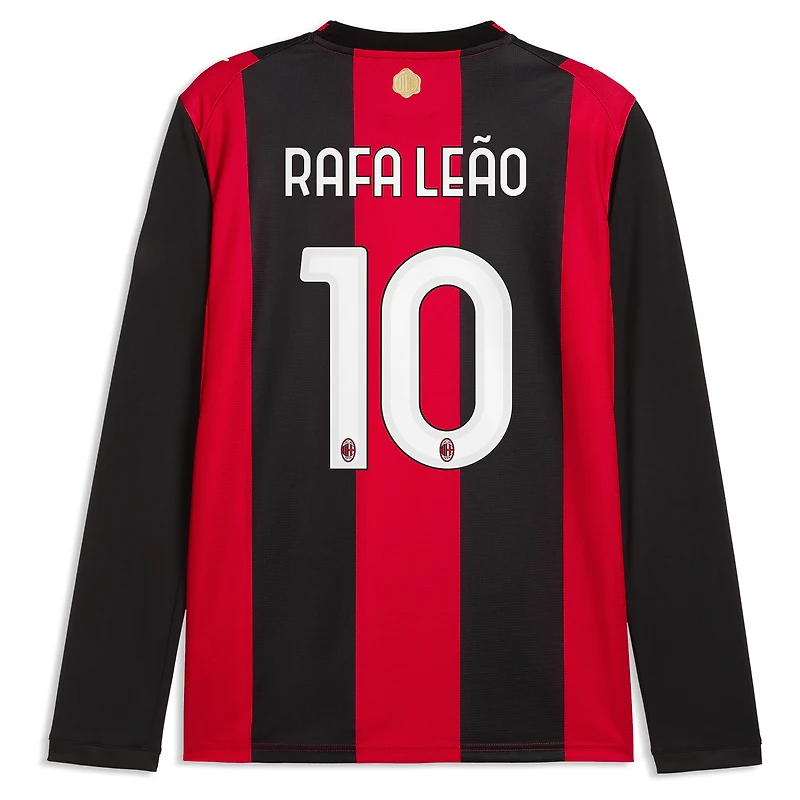 Maillot domicile réplique manches longues Puma Rafael Leão noir/rouge AC Milan 2026/27 pour homme