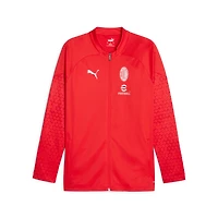 Haut d'entraînement entièrement zippé Puma rouge AC Milan 2023/24 pour homme