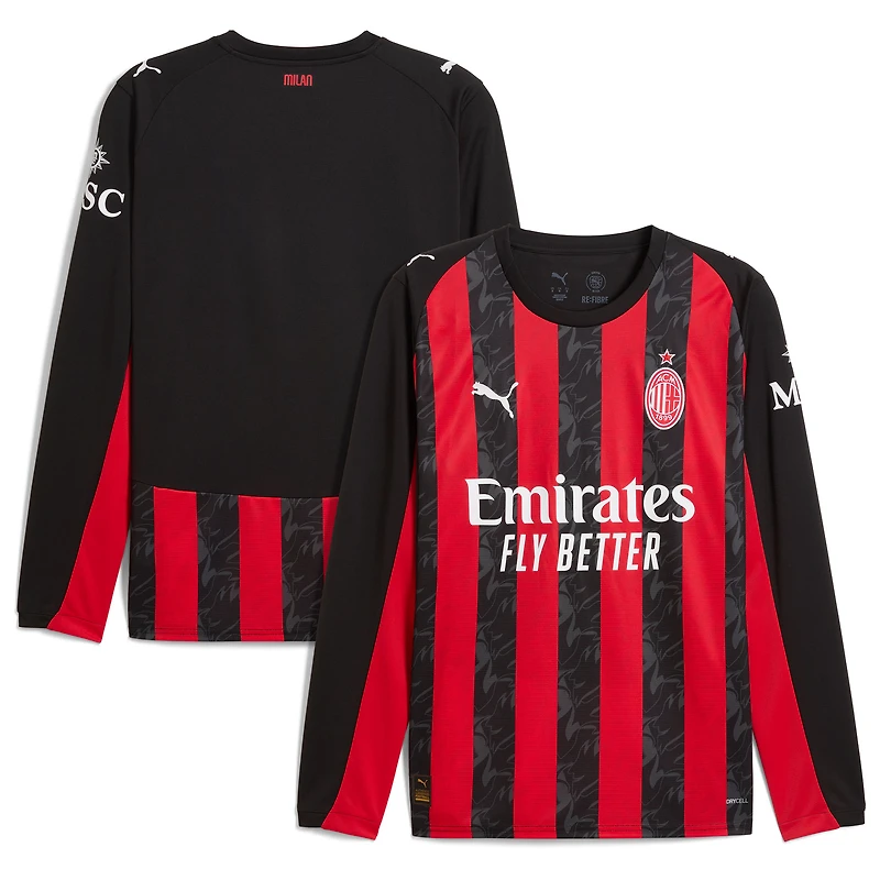 Men's Puma  Red AC Milan 2025/26 Home Replica Long Sleeve Jersey