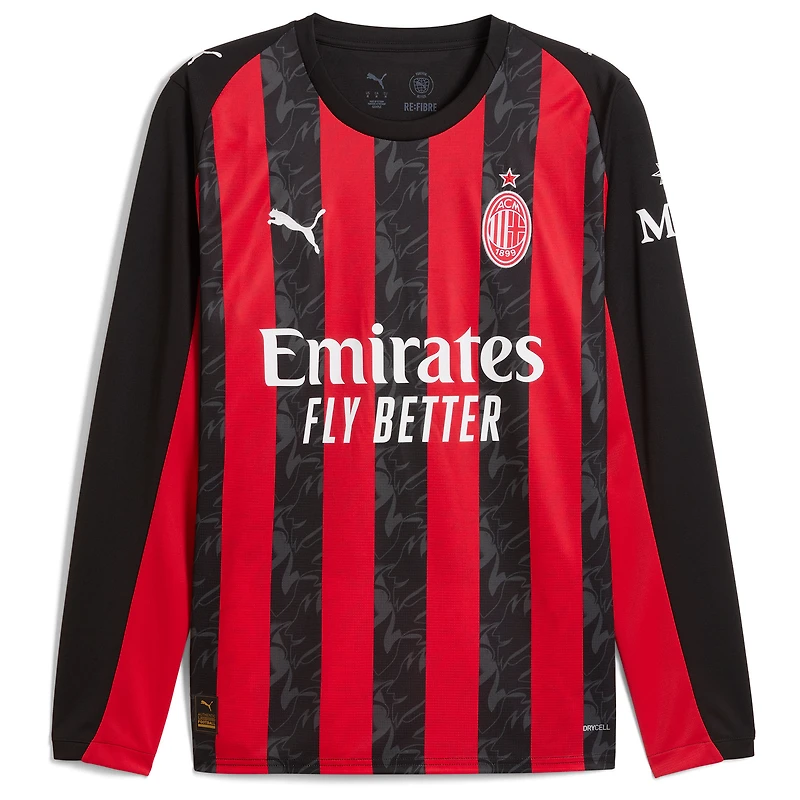 Men's Puma  Red AC Milan 2025/26 Home Replica Long Sleeve Jersey