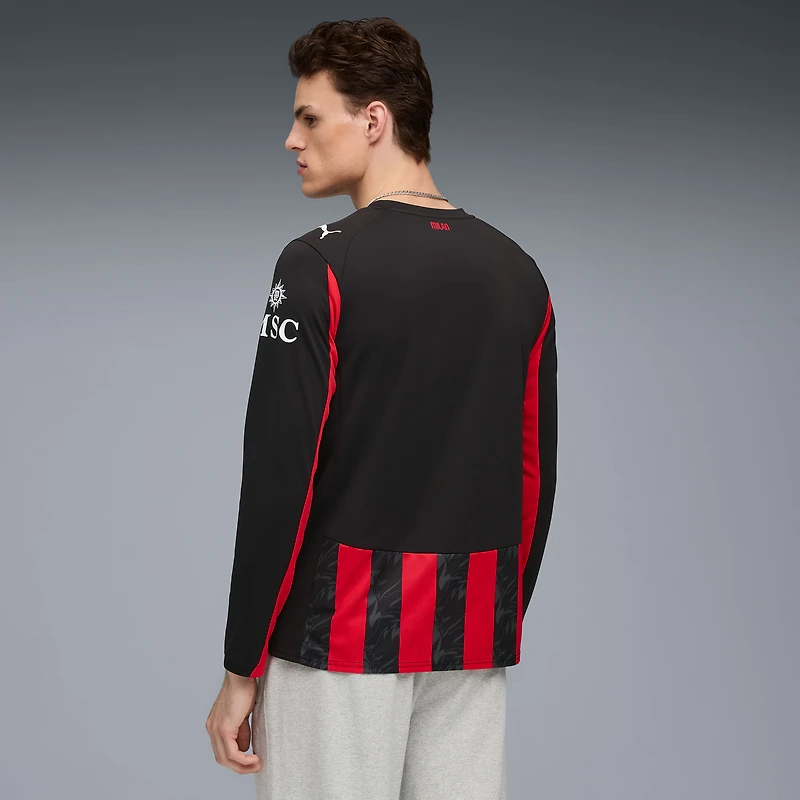 Men's Puma  Red AC Milan 2025/26 Home Replica Long Sleeve Jersey