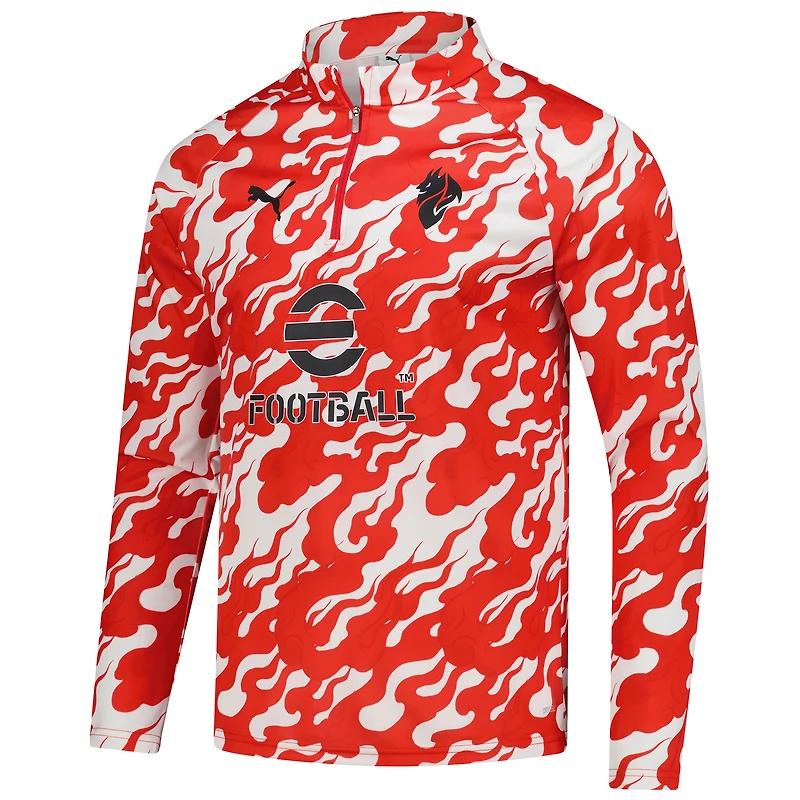 Men's Puma Red AC Milan 2025/26 Pre-Match dryCell Quarter-Zip Top