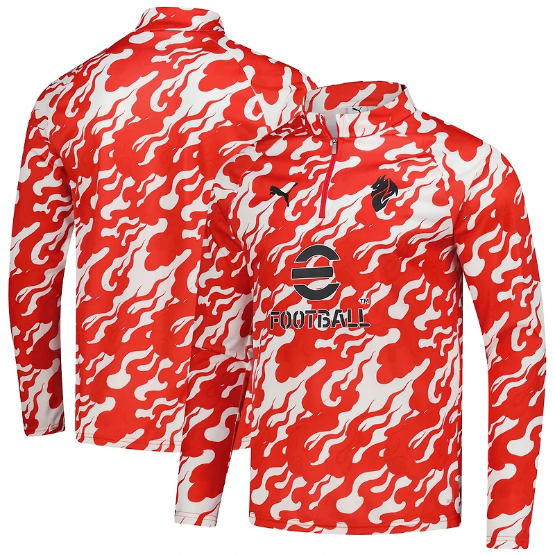 Men's Puma Red AC Milan 2025/26 Pre-Match dryCell Quarter-Zip Top