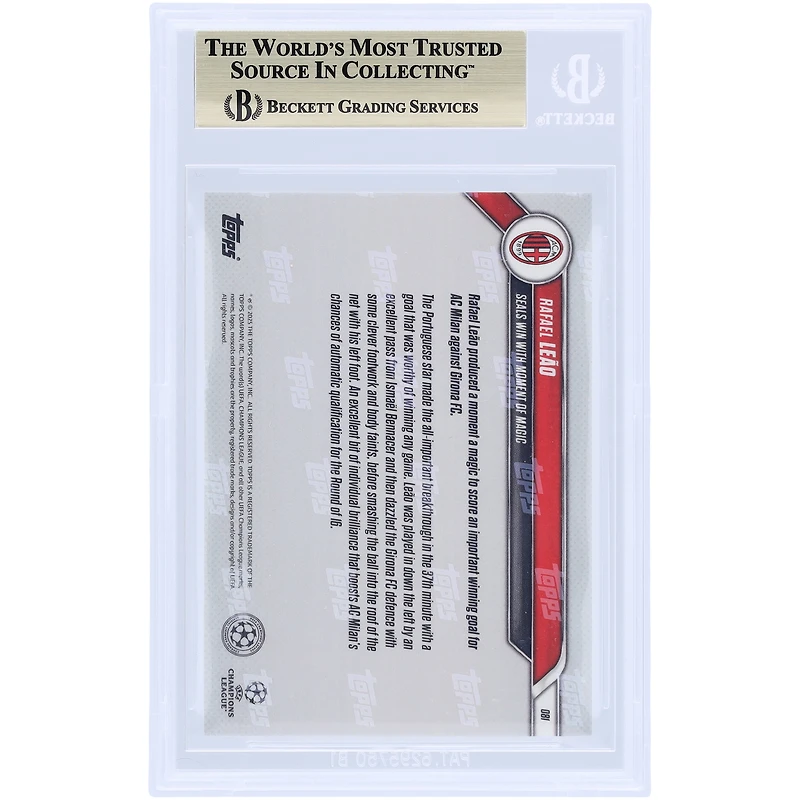 Rafael Leão AC Milan 2024-25 Topps Now Seals Win With Moment Of Magic #81 BGS Authenticated 10 Card - 10,9.5,10,10 Subgrades