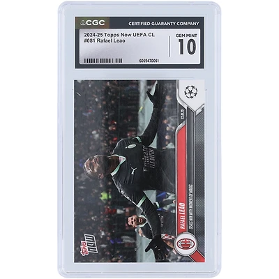 Rafael Leão AC Milan 2025 Topps scelle désormais la victoire avec Moment of Magic #81 CGC Authenticated 10 Card
