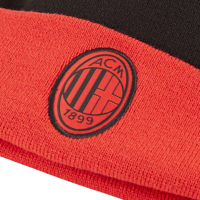 Bonnet unisexe Puma en tricot à revers AC Milan Essential noir avec pompon