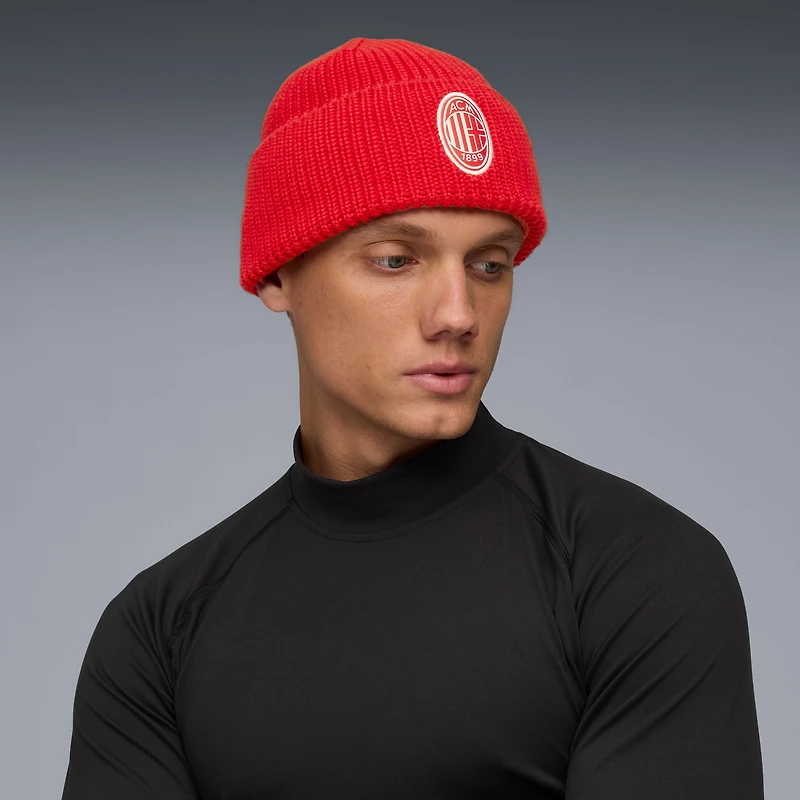 Unisex Puma  Red AC Milan Essential Cuffed Knit Hat