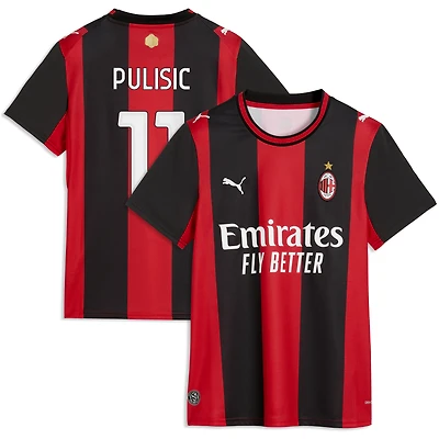 Women's Puma Christian Pulisic Black/Red AC Milan 2026/27 Home Replica Jersey