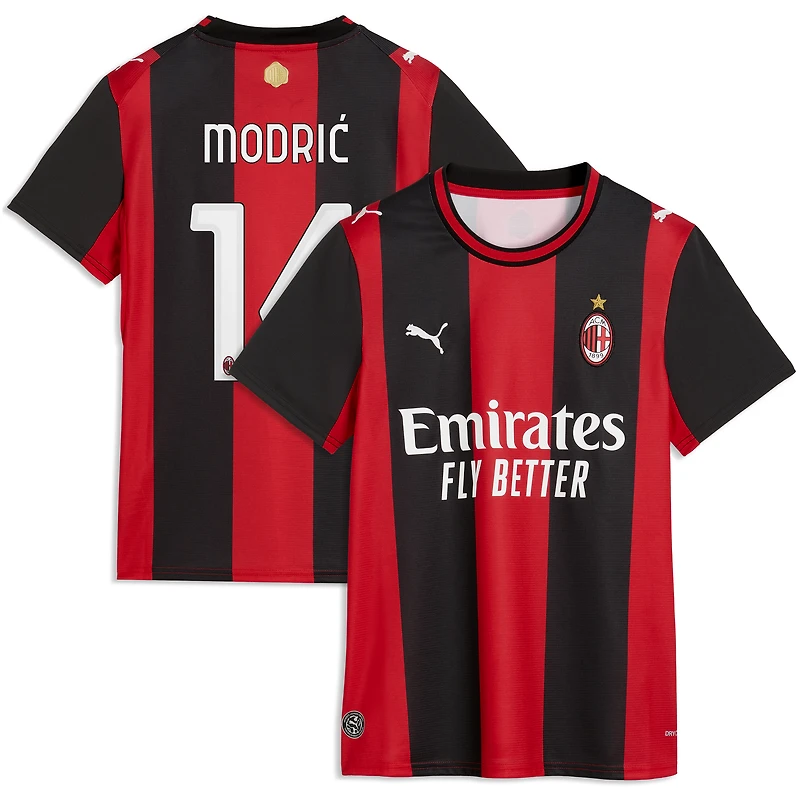 Women's Puma Luka Modrić Black/Red AC Milan 2026/27 Home Replica Jersey