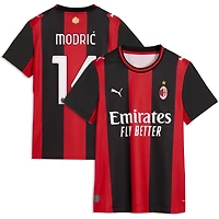 Women's Puma Luka Modrić Black/Red AC Milan 2026/27 Home Replica Jersey
